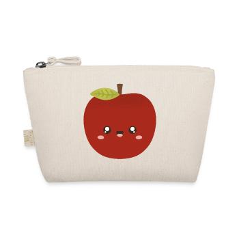 Kawaii Red Apple Character Design - Organic Pouch - nature - Front