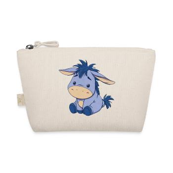 Blue cute Plush Donkey - Organic Pouch - nature - Front
