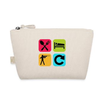 Eat Sleep Shooting Repeat Funny Quote Gun - Organic Pouch - nature - Front