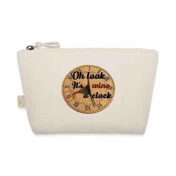 Oh Look It's Wine O'Clock – Sundial Illustration - Organic Pouch - nature - Front