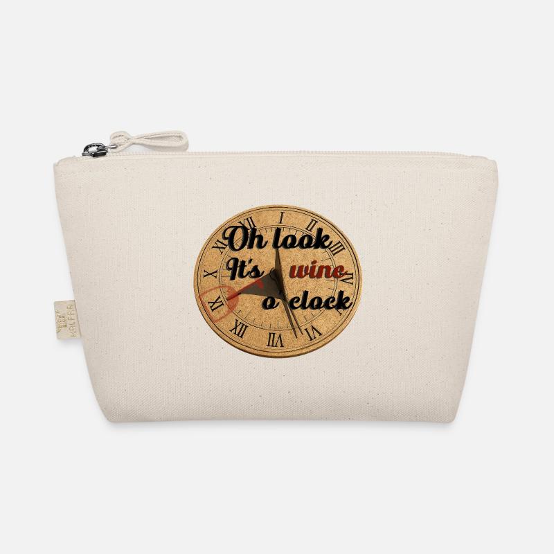Oh Look It’s Wine O’Clock – Sonnenuhr Illustration - Bio-Täschchen - Natur