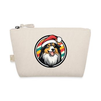 Chien de Noël avec le Père Noël - Trousse biologique - nature - Devant