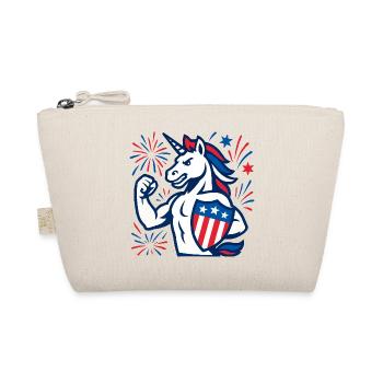 Patriotic Unicorn Power Maskottchen USA Stärke - Bio-Täschchen - Natur - Vorne