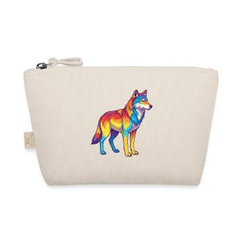 Bunte Wolf-Regenbogen-Pop-Art-Aquarell - Bio-Täschchen - Natur - Vorne