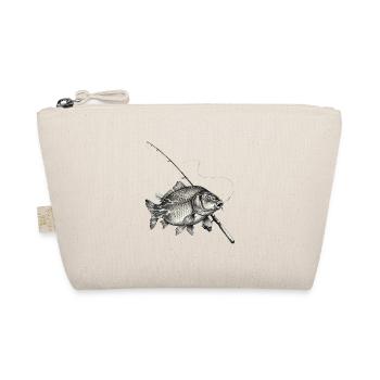 Carp Fish Rod Fishing Ink Vector - Organic Pouch - nature - Front