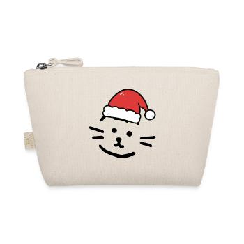 Cat with christmas hat - Bio-Täschchen - Natur - Vorne