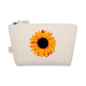 Pop-Art Sonnenblume – Buntes Retro Blumenmotiv - Bio-Täschchen - Natur - Vorne