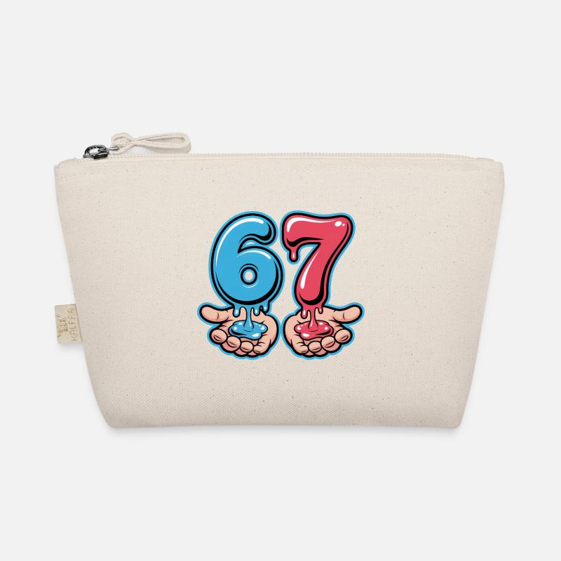 67 - Funny Six Seven T-Shirt - Bio-Täschchen - Natur