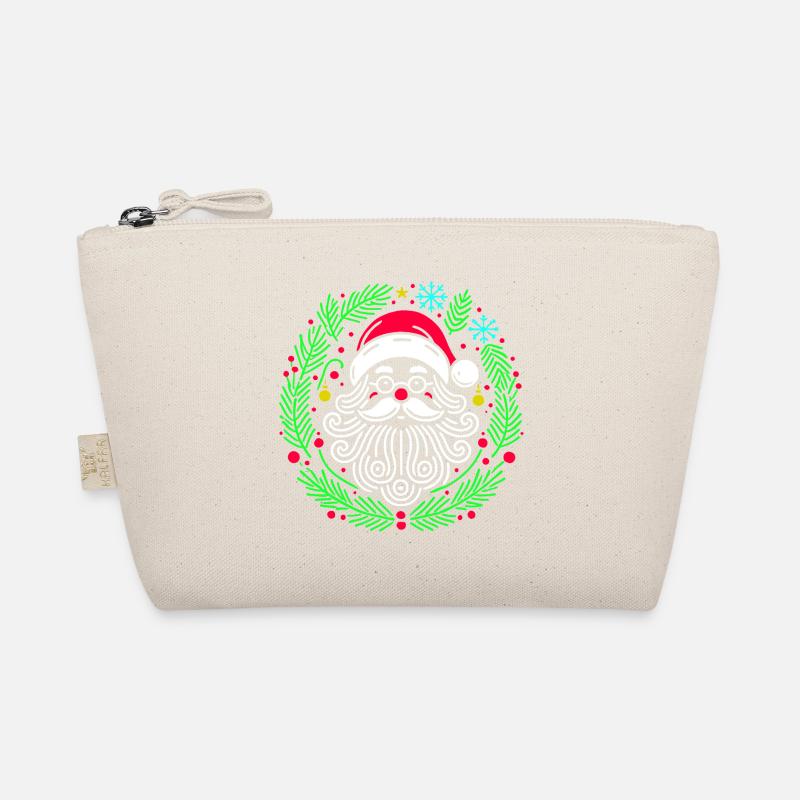 Weihnachtsrunder Weihnachtsmann mit Ästen - Bio-Täschchen - Natur
