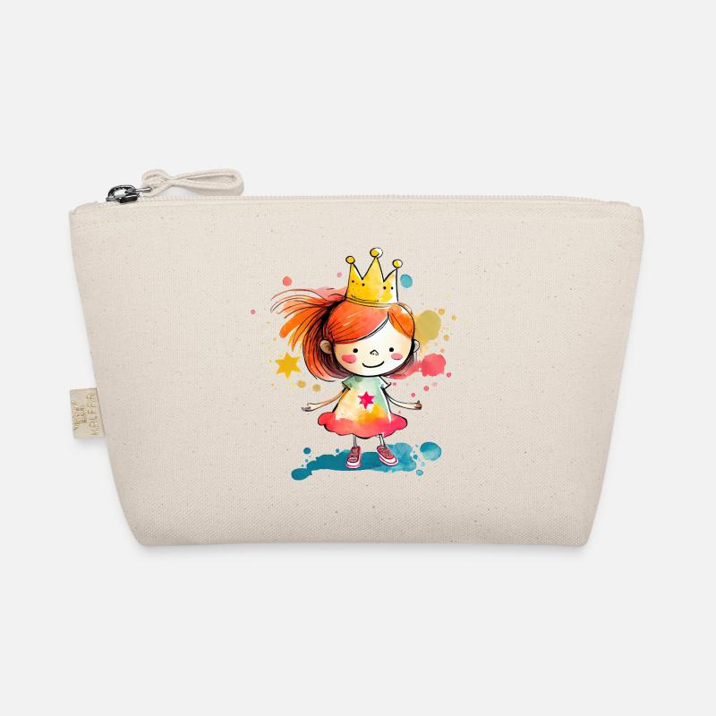 Kunterbunte Prinzessin Wasserfarben - Bio-Täschchen - Natur