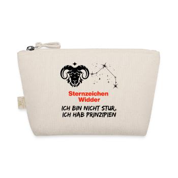 Sternzeichen Widder hat Prinzipien, Geburtstag - Bio-Täschchen - Natur - Vorne