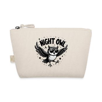 Night Owl Owl with Sunglasses - Organic Pouch - nature - Front