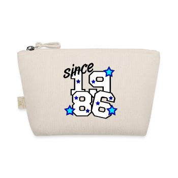 1986 Sterne Zifferndesign , 40.Geburtstag - Bio-Täschchen - Natur - Vorne