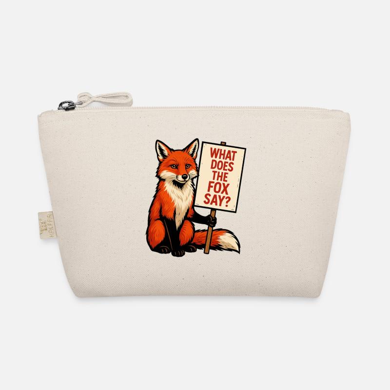 Fuchs mit Schild – Was sagt der Fuchs - Bio-Täschchen - Natur