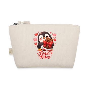 Pingouin avec amour au cœur en chocolat Journée de la Saint-Valentin - Trousse biologique - nature - Devant