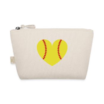 Softball heart - Organic Pouch - nature - Front