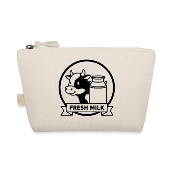Fresh Milk Cow Milk Logo Vintage - Organic Pouch - nature - Front