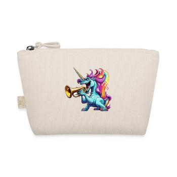 Buntes Einhorn Trompete - Bio-Täschchen - Natur - Vorne