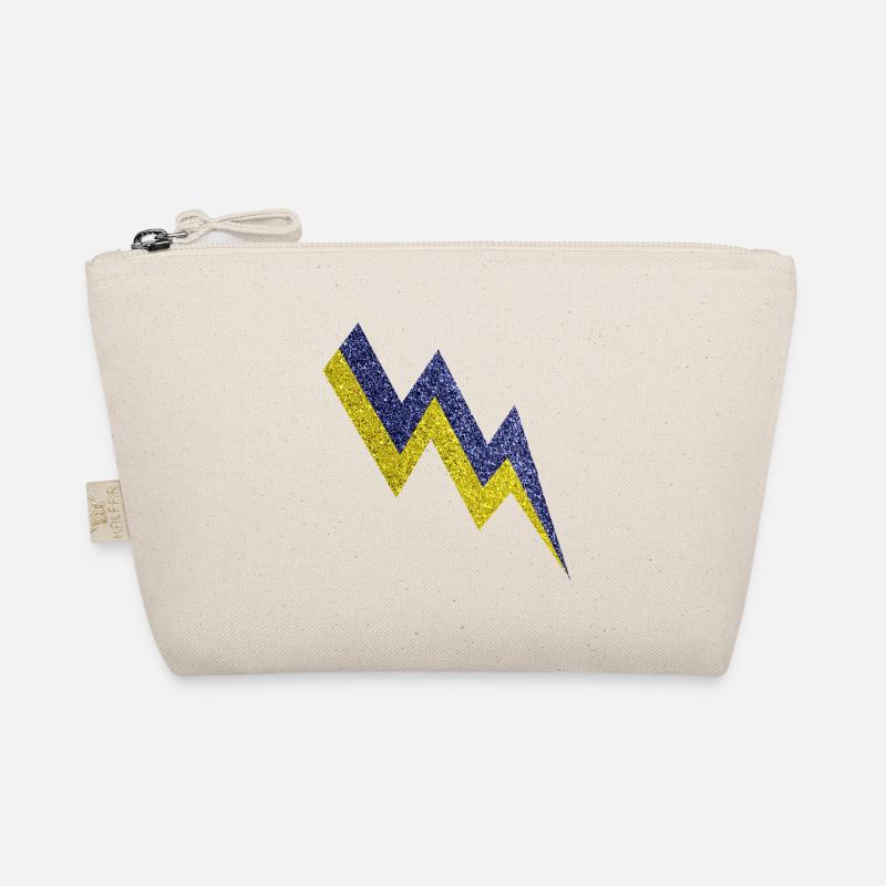 Gold and blue glittering lightning bolt Organic Pouch