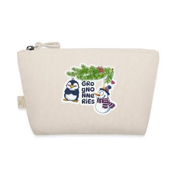 Christmas Humorous Penguin and Snowman - Organic Pouch - nature - Front