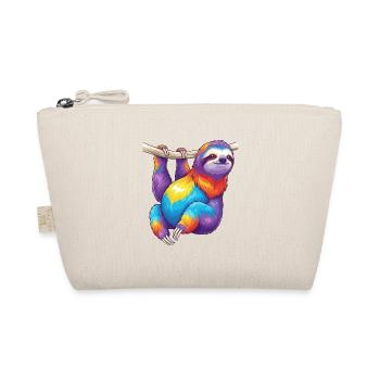 Colorful Sloth Rainbow Pop Art Watercolor - Organic Pouch - nature - Front