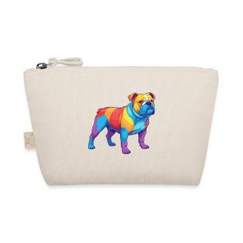 Bunte Bulldogge-Regenbogen-Pop-Art-Aquarell - Bio-Täschchen - Natur - Vorne