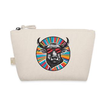 Bull butt art with sunglasses - Organic Pouch - nature - Front