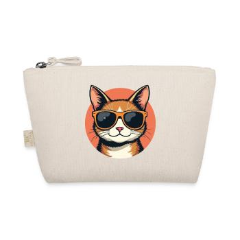 Cool cat with sunglasses cat portrait - Organic Pouch - nature - Front