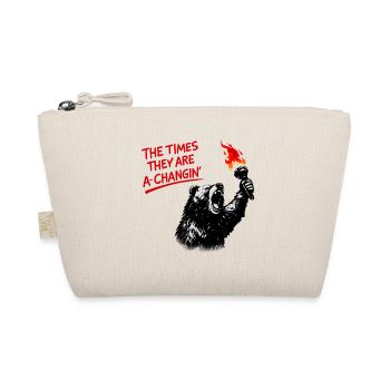 Walking Bear with Fire Torch - Organic Pouch - nature - Front