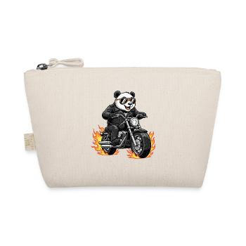 Cool Biker Panda Motorradflammen - Bio-Täschchen - Natur - Vorne