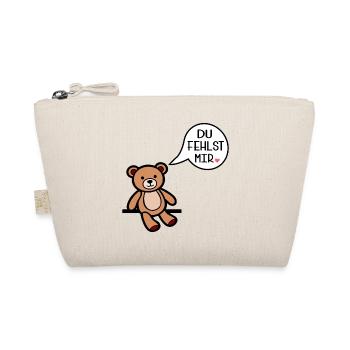I miss you - bear - Organic Pouch - nature - Front