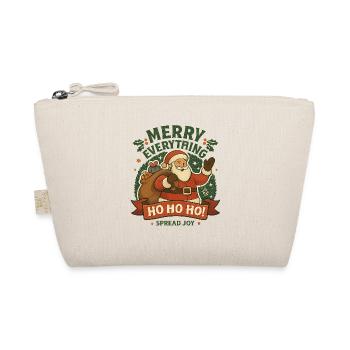 Santa Spread Joy Christmas Motif - Organic Pouch - nature - Front