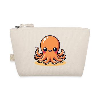 Süßer Tintenfisch lächelnder Oktopus Kawaii - Bio-Täschchen - Natur - Vorne
