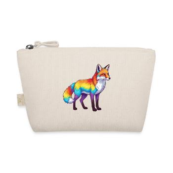 Colorful Fox Rainbow Pop Art Watercolor - Organic Pouch - nature - Front