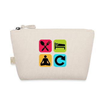 Eat Sleep Yoga Repeat Funny Quote Zen - Organic Pouch - nature - Front