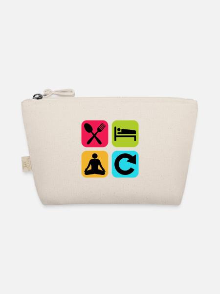 Eat Sleep Yoga Repeat Funny Quote Zen - Organic Pouch - nature - Front