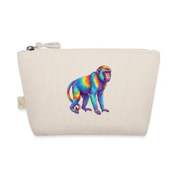 Colorful Monkey Rainbow Pop Art Watercolor - Organic Pouch - nature - Front