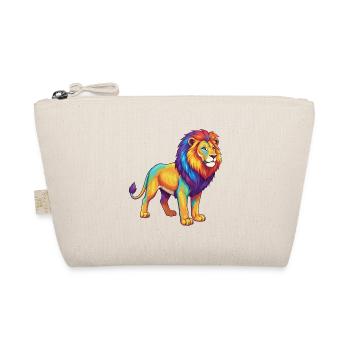 Bunte Löwen-Regenbogen-Pop-Art-Aquarell - Bio-Täschchen - Natur - Vorne