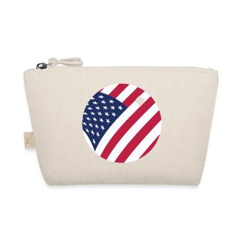 USA Flagge Tischtennisball Patriotisches Tischtennis - Bio-Täschchen - Natur - Vorne