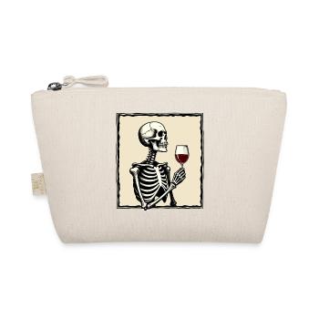 Skeleton with wine glass - Organic Pouch - nature - Front
