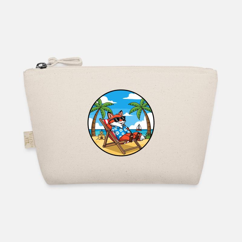 Cool Fox Beach Vacation Summer Vibes Organic Pouch