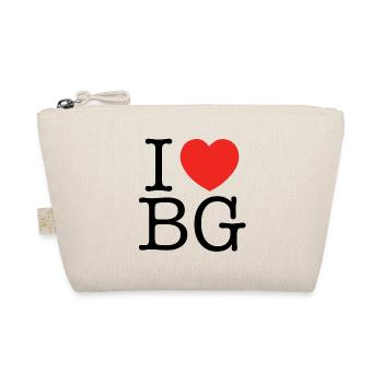 Bulgaria Love - I Love BG Motif (black) - Organic Pouch - nature - Front