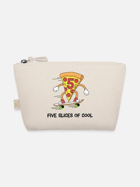 Five Slices Of Cool Pizza Skater - Bio-Täschchen - Natur - Vorne
