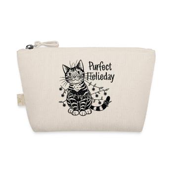 Festive cat and fairy lights - Organic Pouch - nature - Front