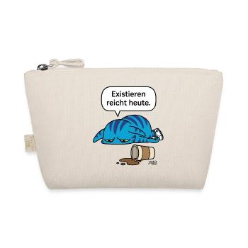 Existing is enough today - Zooki Burnout Saying - Organic Pouch - nature - Front