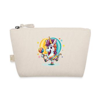 Regenbogen-Einhorn mit Lutscher - Bio-Täschchen - Natur - Vorne