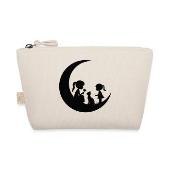 Girl Flower Cat on the Moon Silhouette - Organic Pouch - nature - Front