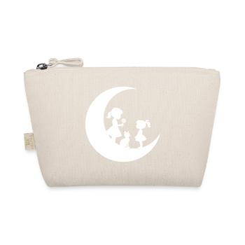 Girl Flower Cat on the Moon Silhouette - Organic Pouch - nature - Front