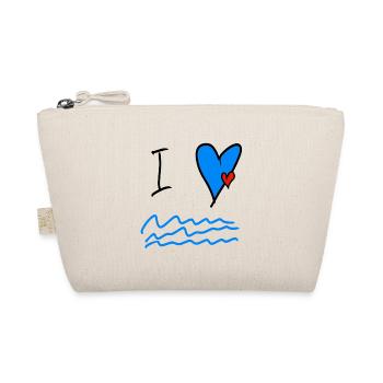 Illustration des vagues de cœur Sea Love - Trousse biologique - nature - Devant