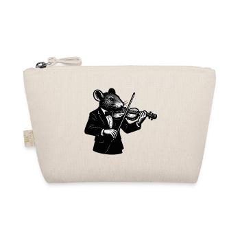 Rat Violinist in Tuxedo Violin Violin - Organic Pouch - nature - Front